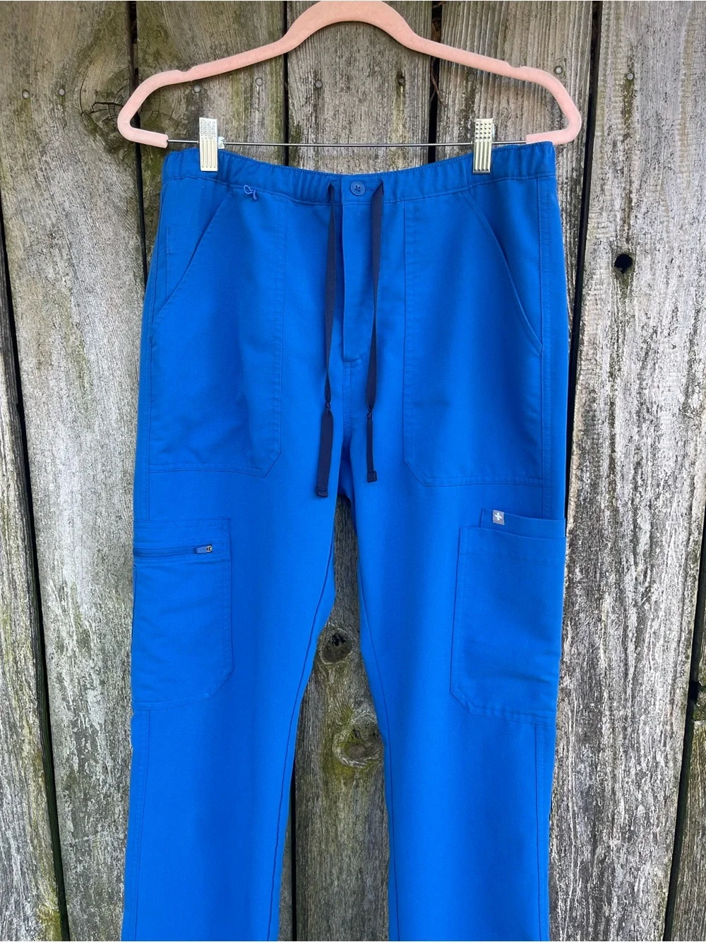 FIGS Men’s Cairo Cargo Scrub Pants Medium Tall Blue Straight Leg Medical